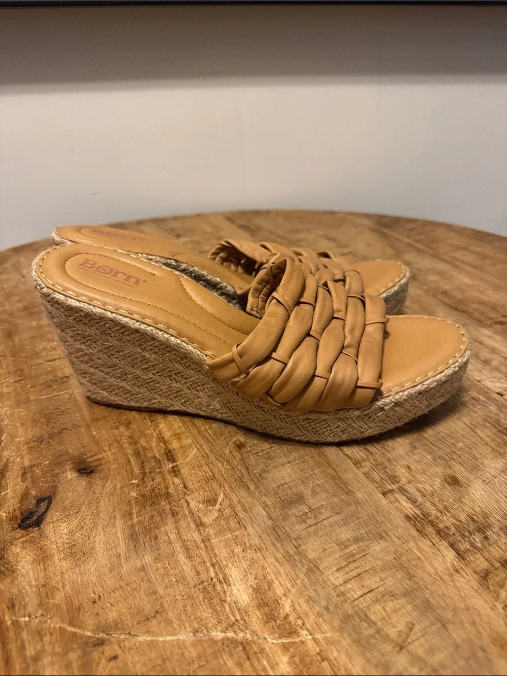 Born Aneesa tan wedge Sandal Size 10